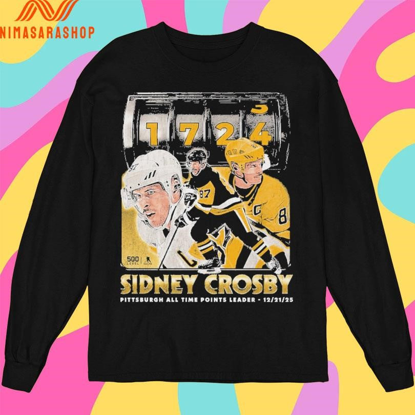 Sidney Crosby Pittsburgh All Time Points Leader 12 21 25 Shirts