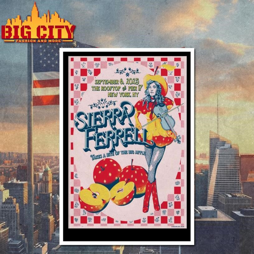 Sierra Ferrell Sep 6 2025 The Rooftop At Pier 17 In NYC Poster shirt