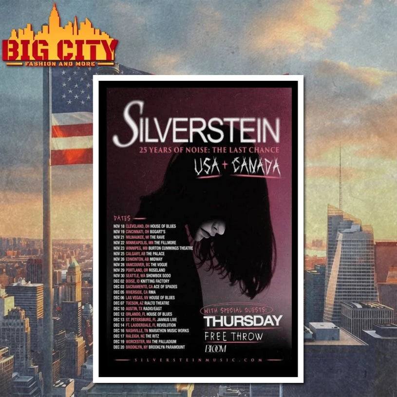 Silverstein Tour America Canada 2025 Poster Shirt