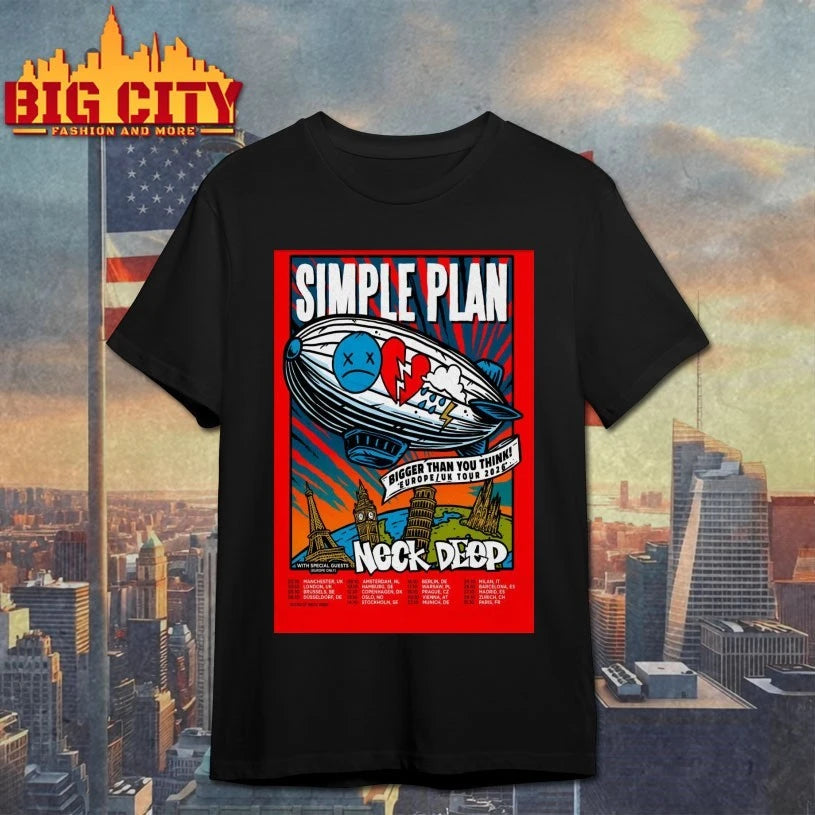 Simple Plan With Neck Deep Bigger Than You Think Europe-UK Tour 2026 Poster shirt