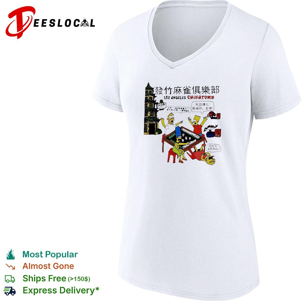 Simps mahjong club Los Angeles Chinatown shirt