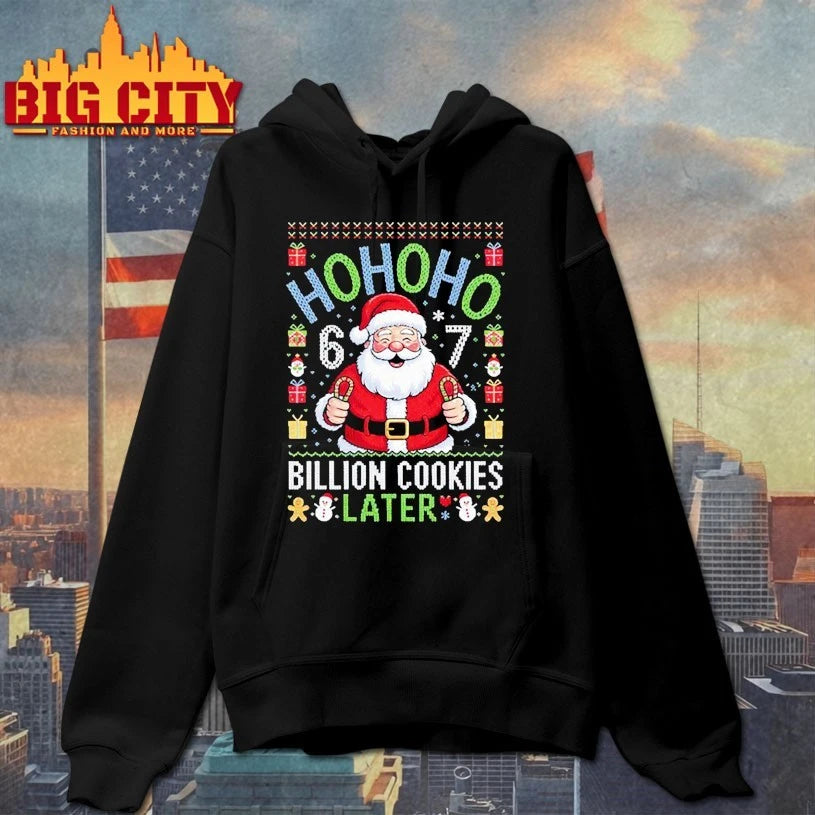 Six Seven Santa 67 Hohoho Billion Cookies Later ugly christmas shirt