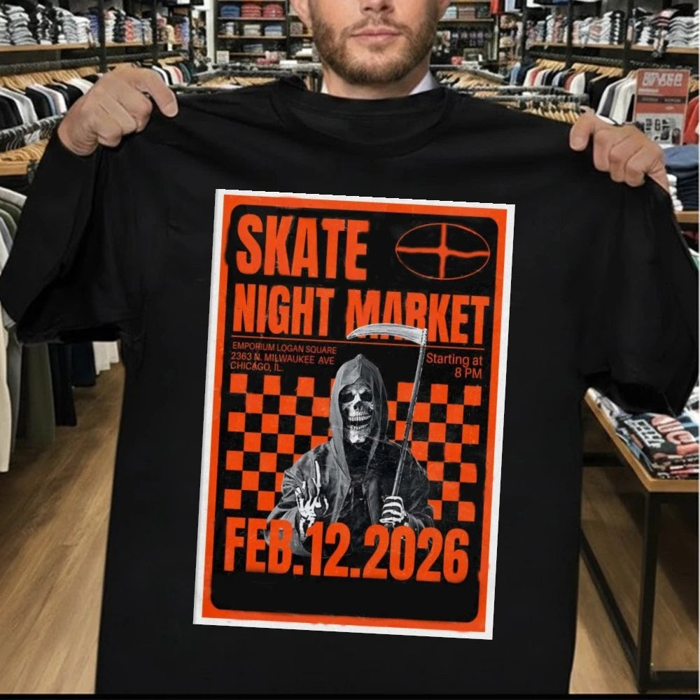 Skate Night Market Poster Feb 12 2026 Poster Shirt