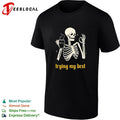 Skeleton trying my best coffee ok shirt