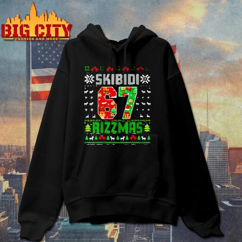 Skibidi 67 rizzmas ugly christmas shirt