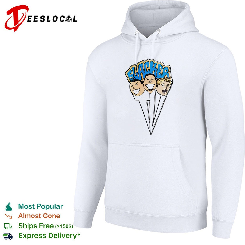 Slacker cartoon heads punk rock group shirt