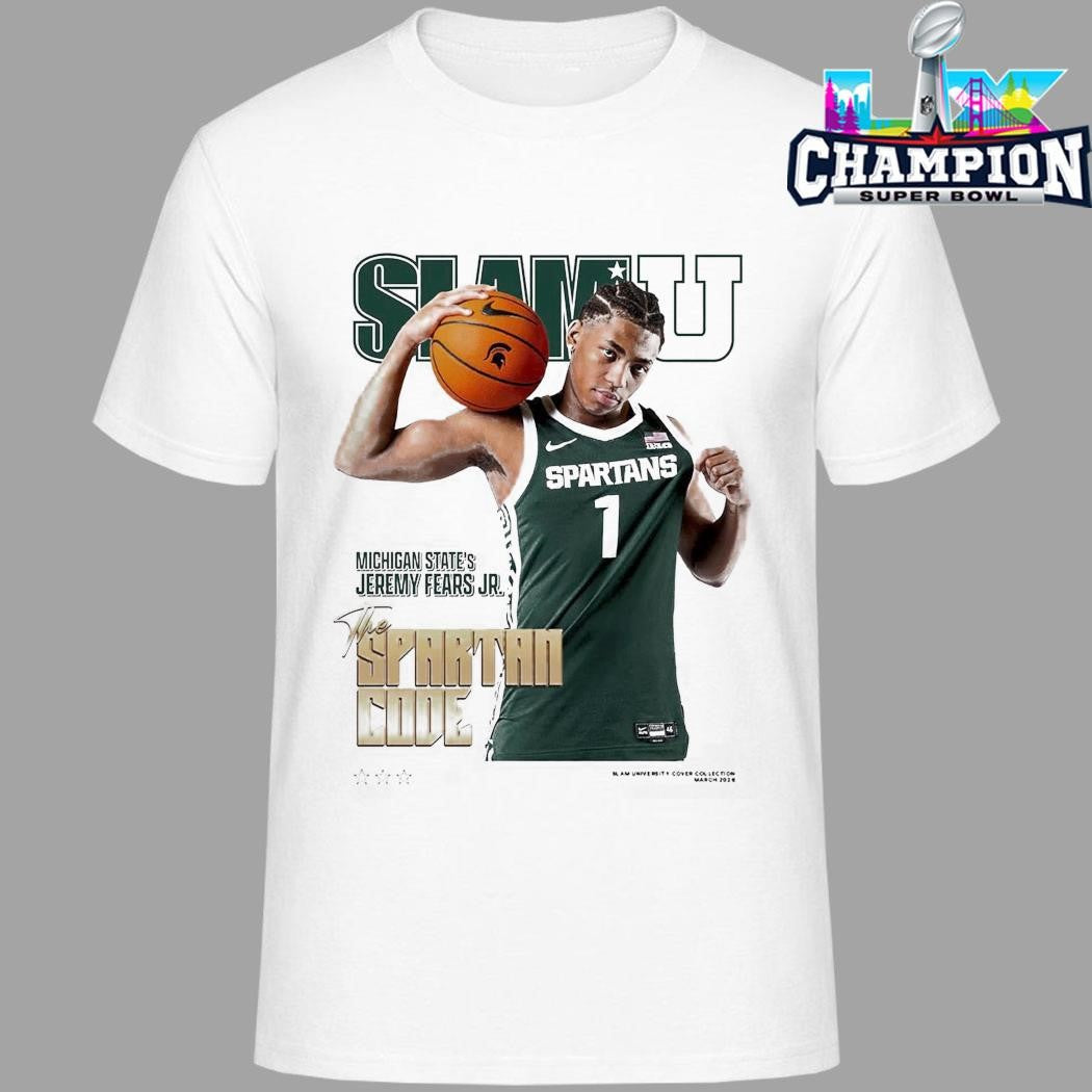 Slamu Michigan State Spartans Jeremy Fears Jr The Spartan Code Magazine Shirt
