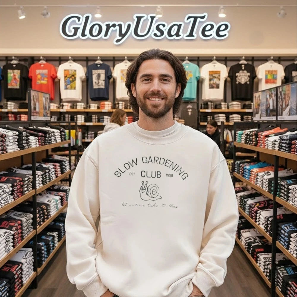 Slow Gardening Club Let Nature Take Its Time Embroidered Shirt