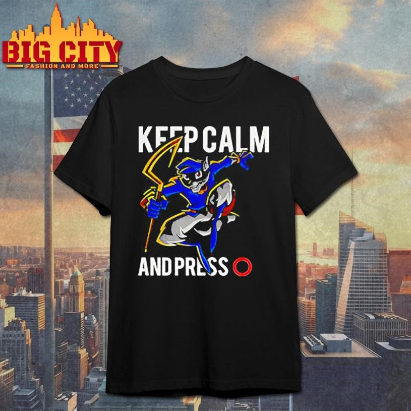 Sly Cooper keep calm and press O video game shirt