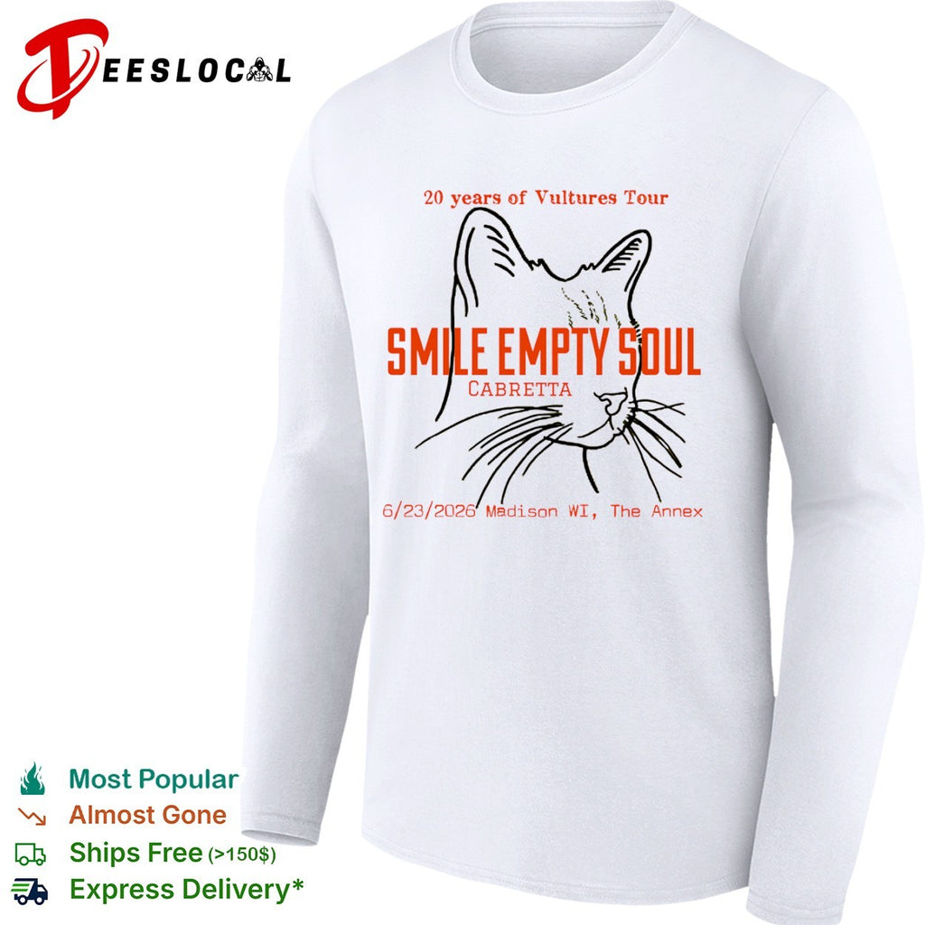 Smile Empty Soul Cabretta 20 years of Vultures Tour Madison WI The Annex shirt