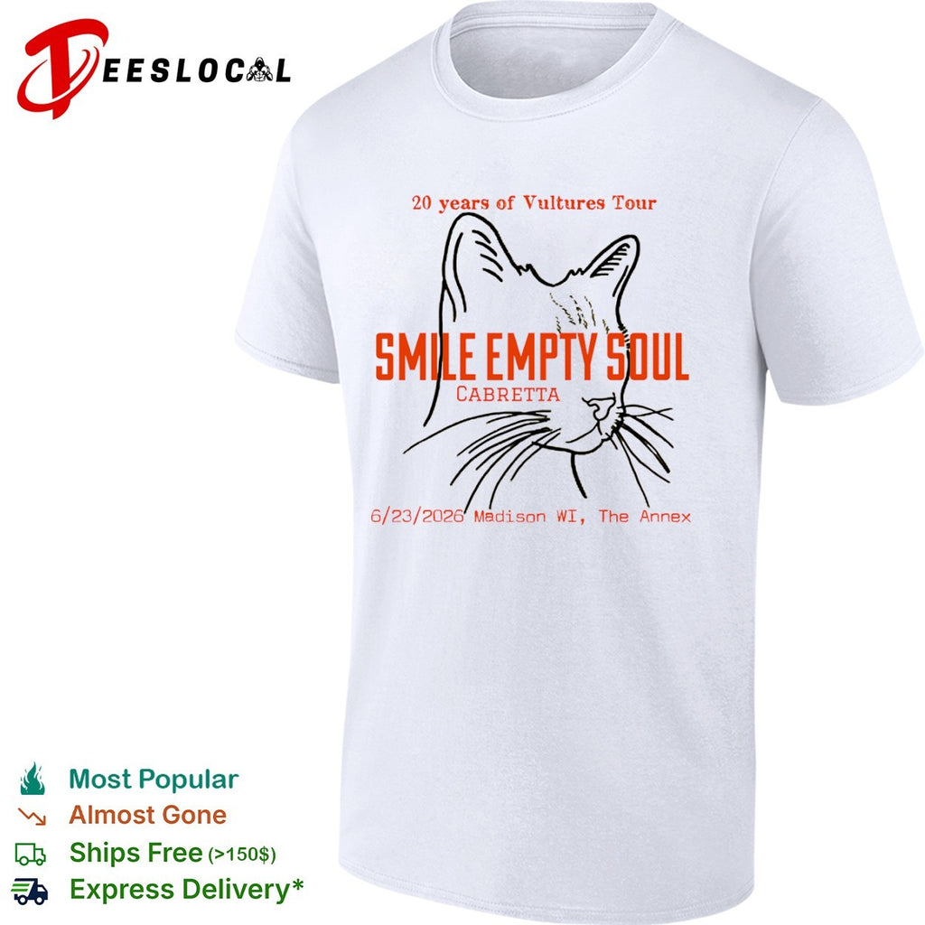 Smile Empty Soul Cabretta 20 years of Vultures Tour Madison WI The Annex shirt