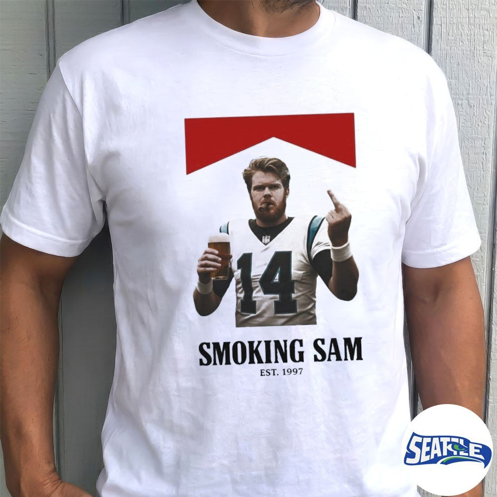 Smoking Sam Darnold Middle Finger Seattle 2026 Shirt
