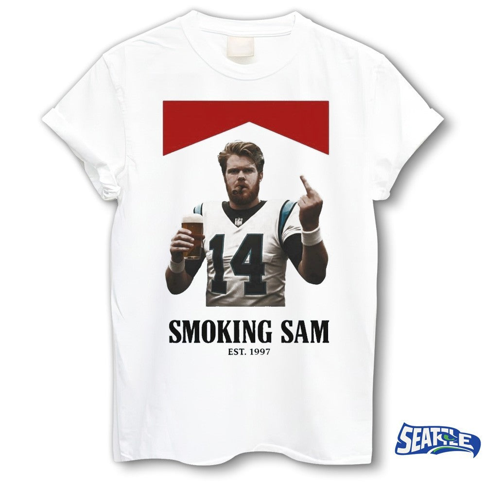 Smoking Sam Darnold Middle Finger Seattle 2026 Shirt