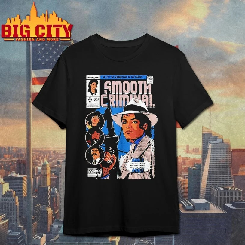 Smooth Criminal Retro Comic Michael Jackson Graphic shirt