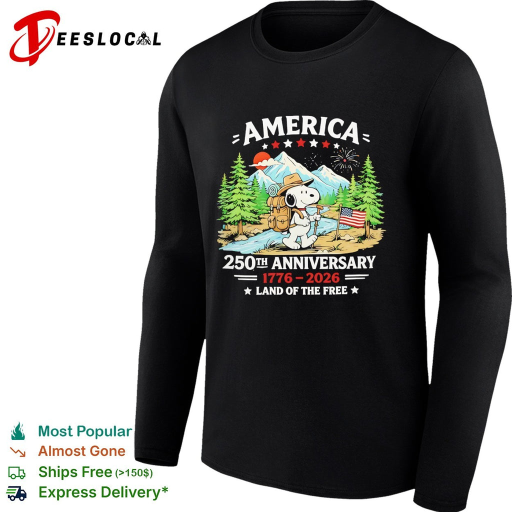 Snoopy America 250th Anniversary 1776 2026 Land of the Free shirt