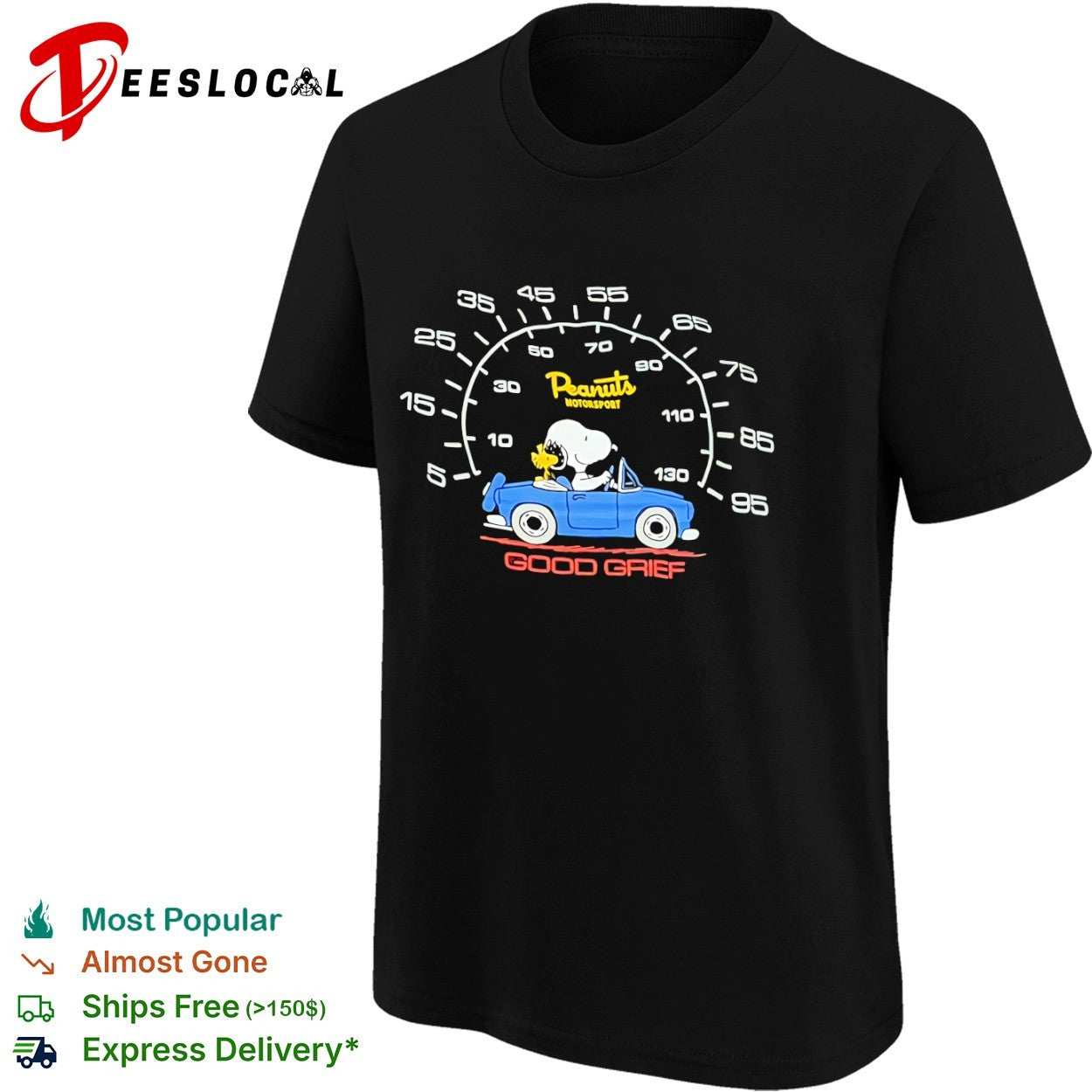 Snoopy Woodstock Peanuts Motorsport Good Grief Speedometer Racing shirt