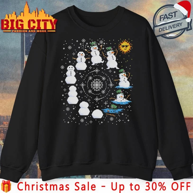 Snowman Life Cycle ugly Christmas shirt