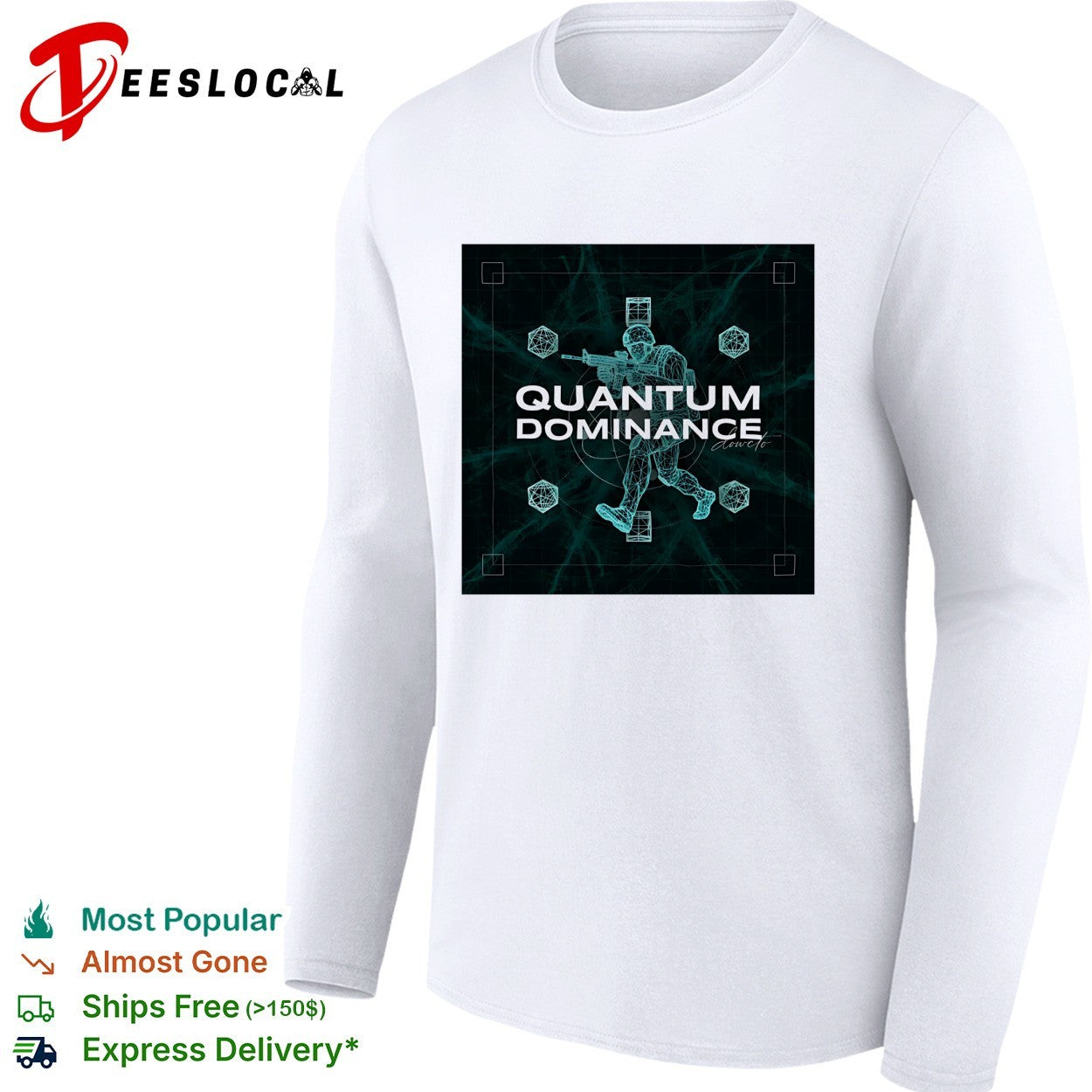 Soldier marching quantum dominance hologram shirt
