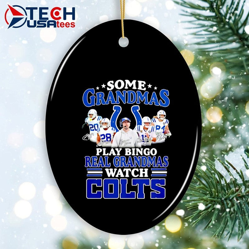Some grandmas play bingo real grandmas watch Indianapolis Colts signatures shirt