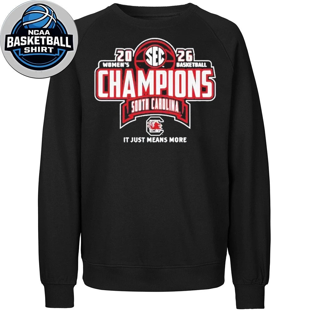South Carolina Gamecocks 2026 SEC Women’s Basketball Regular Season Champions Locker Room Logo Shirt