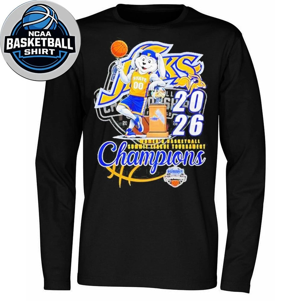 South Dakota State Jackrabbits 2026 Summit League Women’s Basketball Tournament Champions Logo Shirt