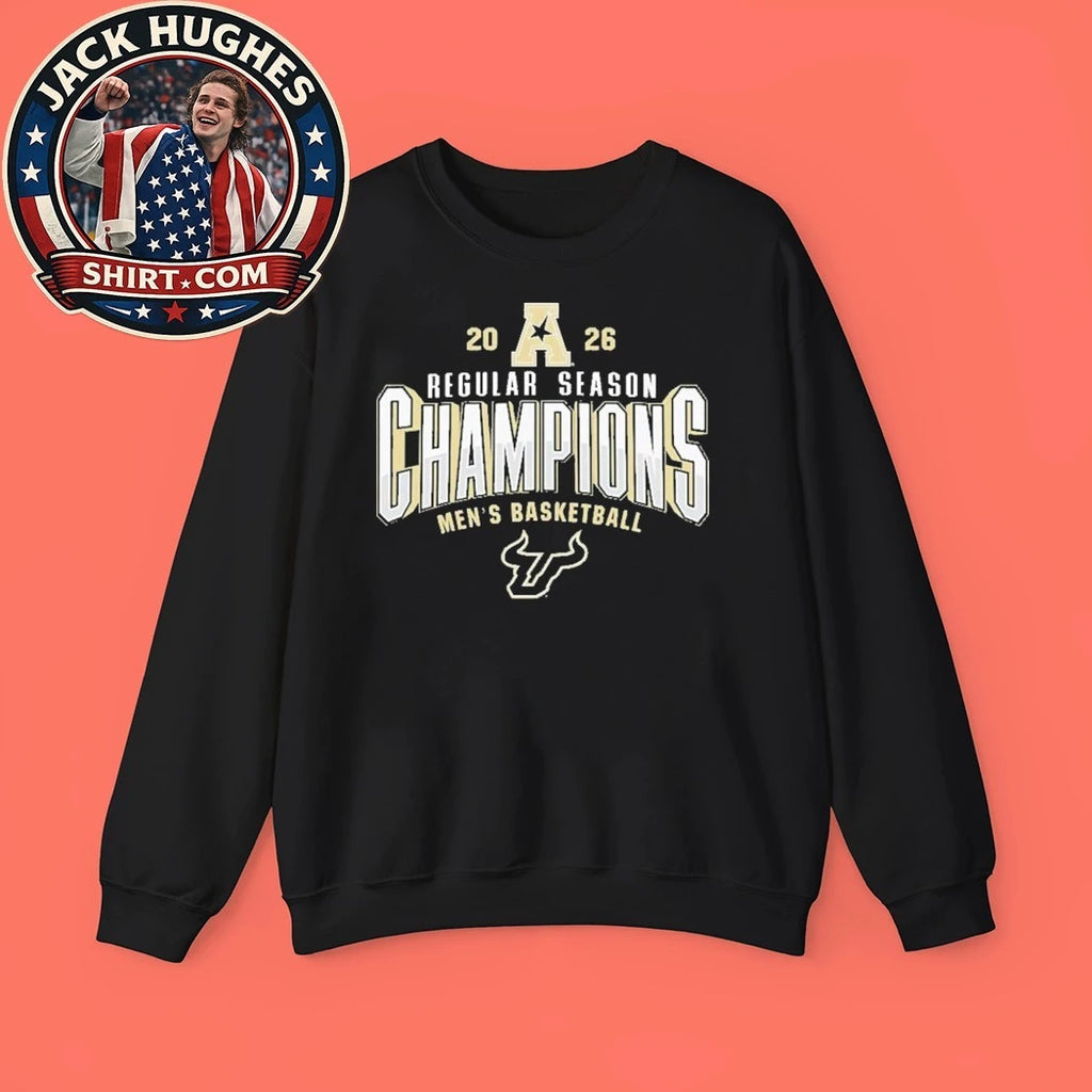 South Florida Bulls 2026 AAC Men’s Basketball Regular Season Champions Locker Room Logo T-Shirt
