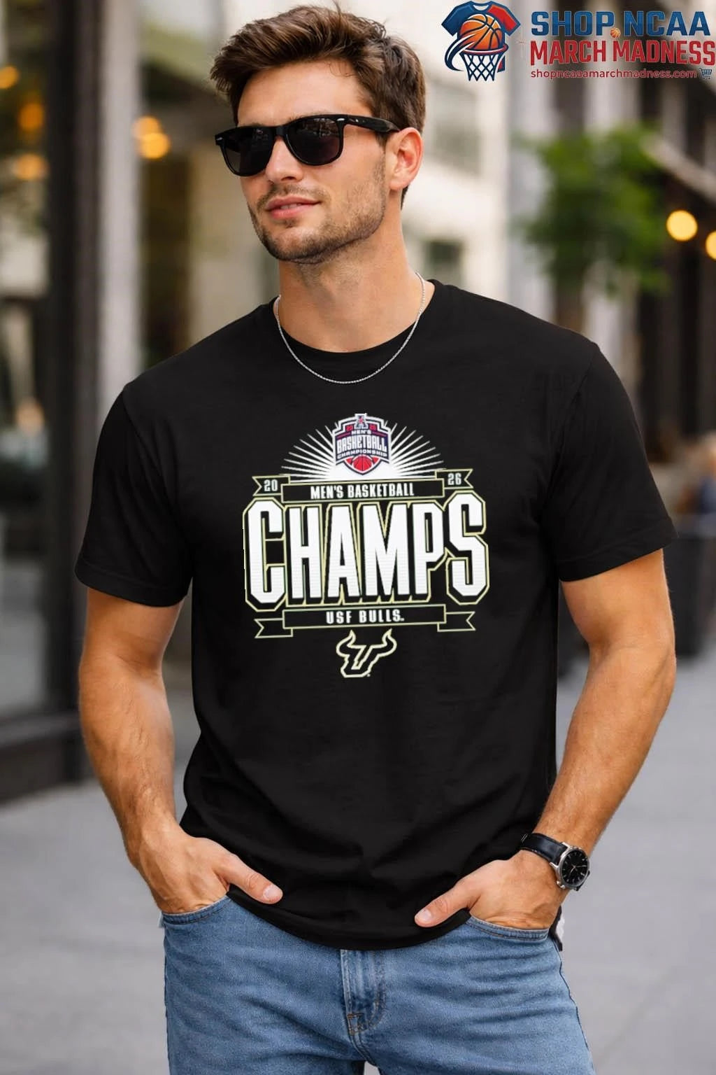 South Florida Bulls 2026 American Conference Men’s Basketball Tournament Champions T-Shirt