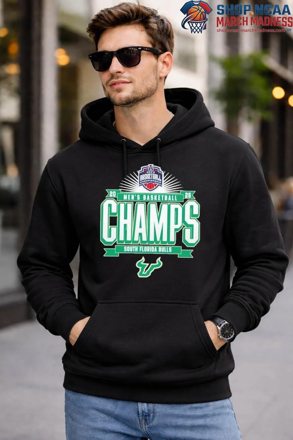 South Florida Bulls Men’s Basketball 2026 American Conference Tournament Champions Locker Room T-Shirt South Florida Bulls