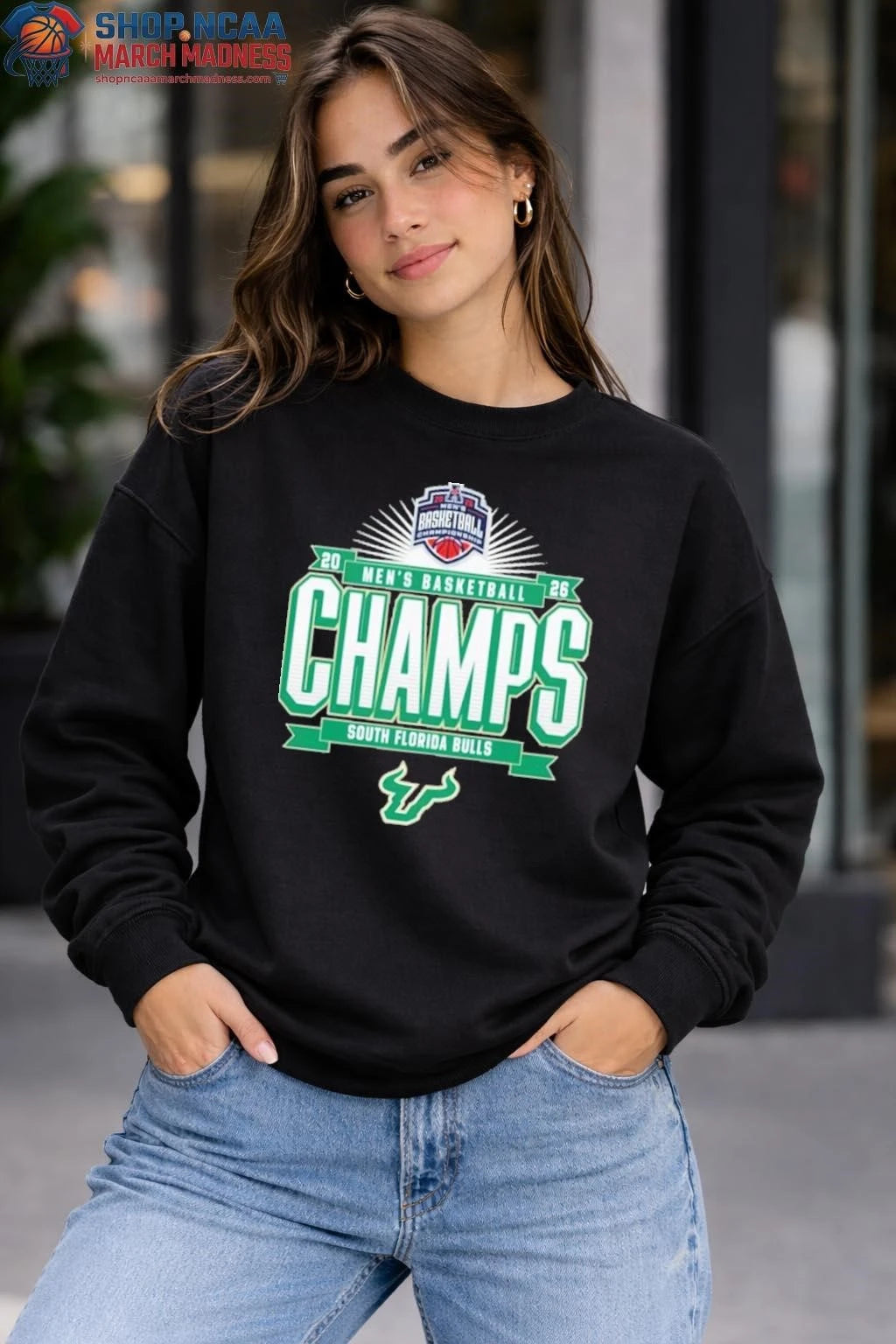 South Florida Bulls Men’s Basketball 2026 American Conference Tournament Champions Locker Room T-Shirt South Florida Bulls
