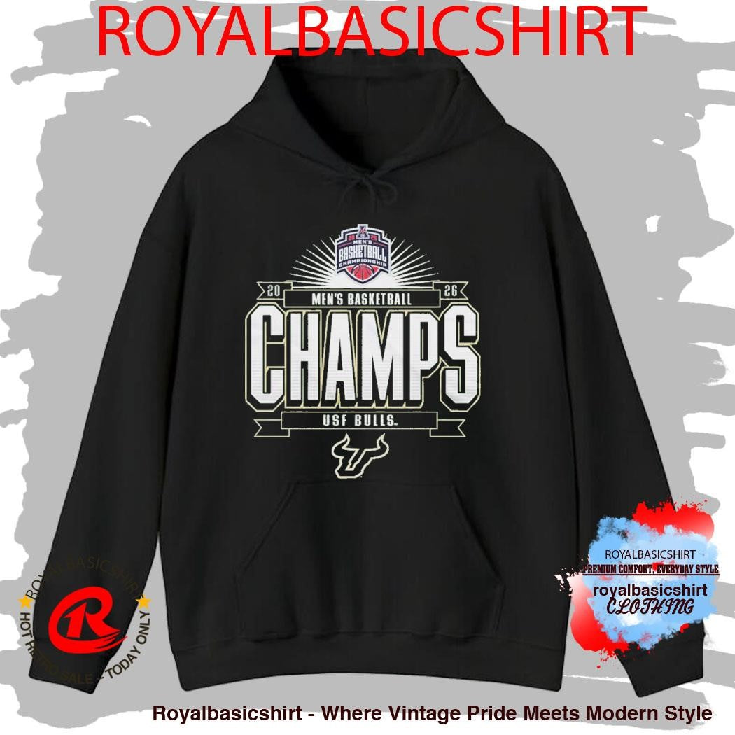 South Florida Bulls Men’s Basketball 2026 American Conference Tournament Champions Locker Room T-Shirt