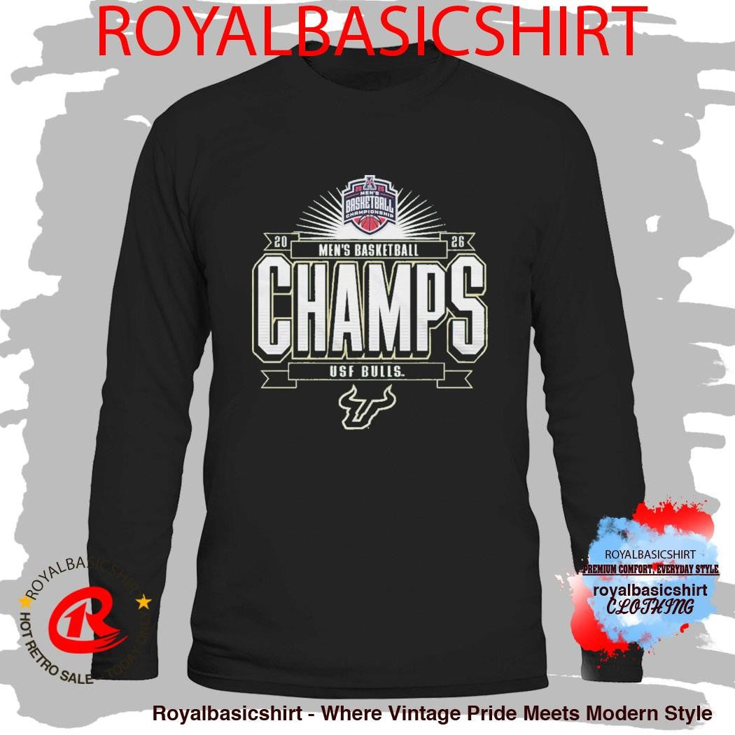 South Florida Bulls Men’s Basketball 2026 American Conference Tournament Champions Locker Room T-Shirt