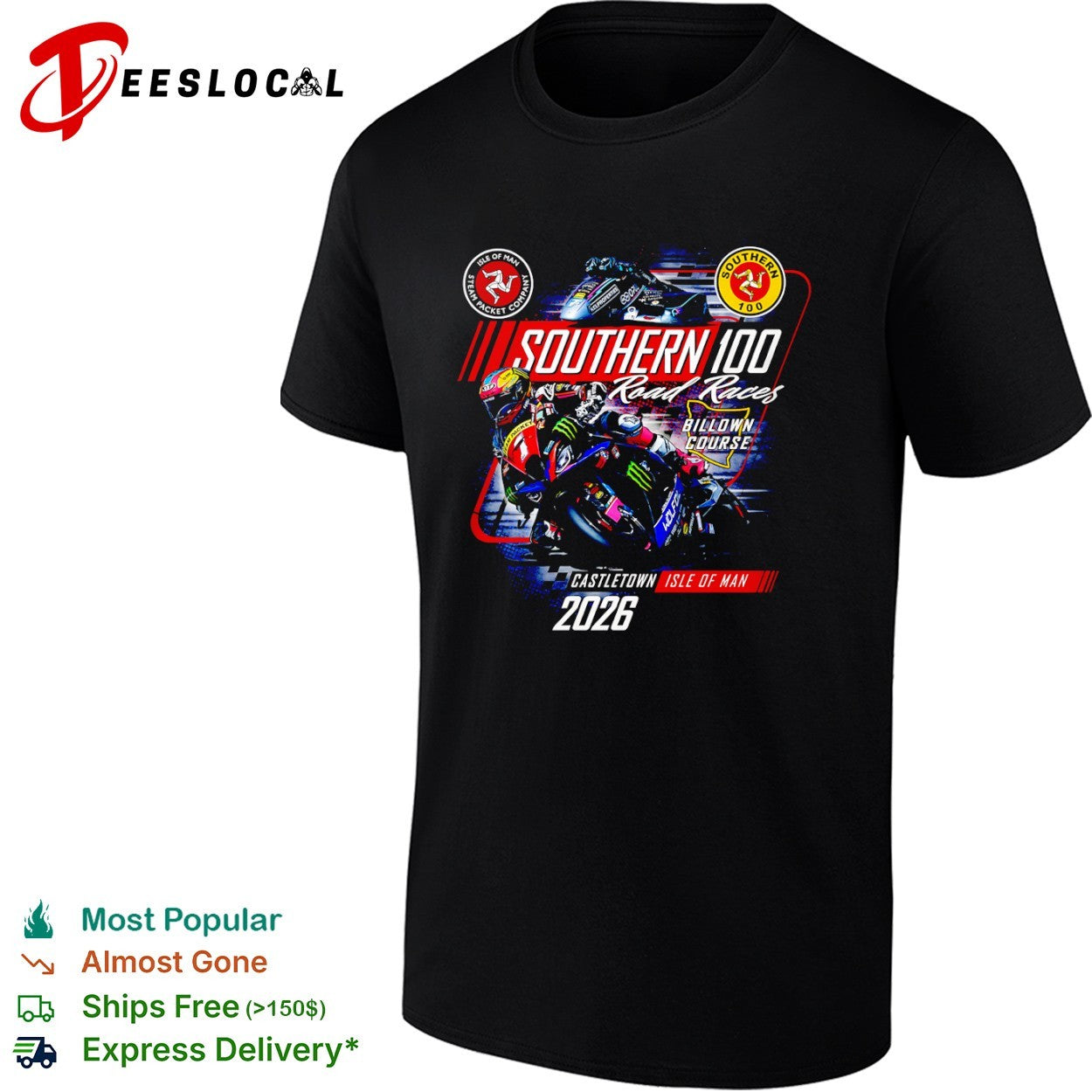 Southern 100 Road Races Billown Course Castletown Isle of Man 2026 racing shirt