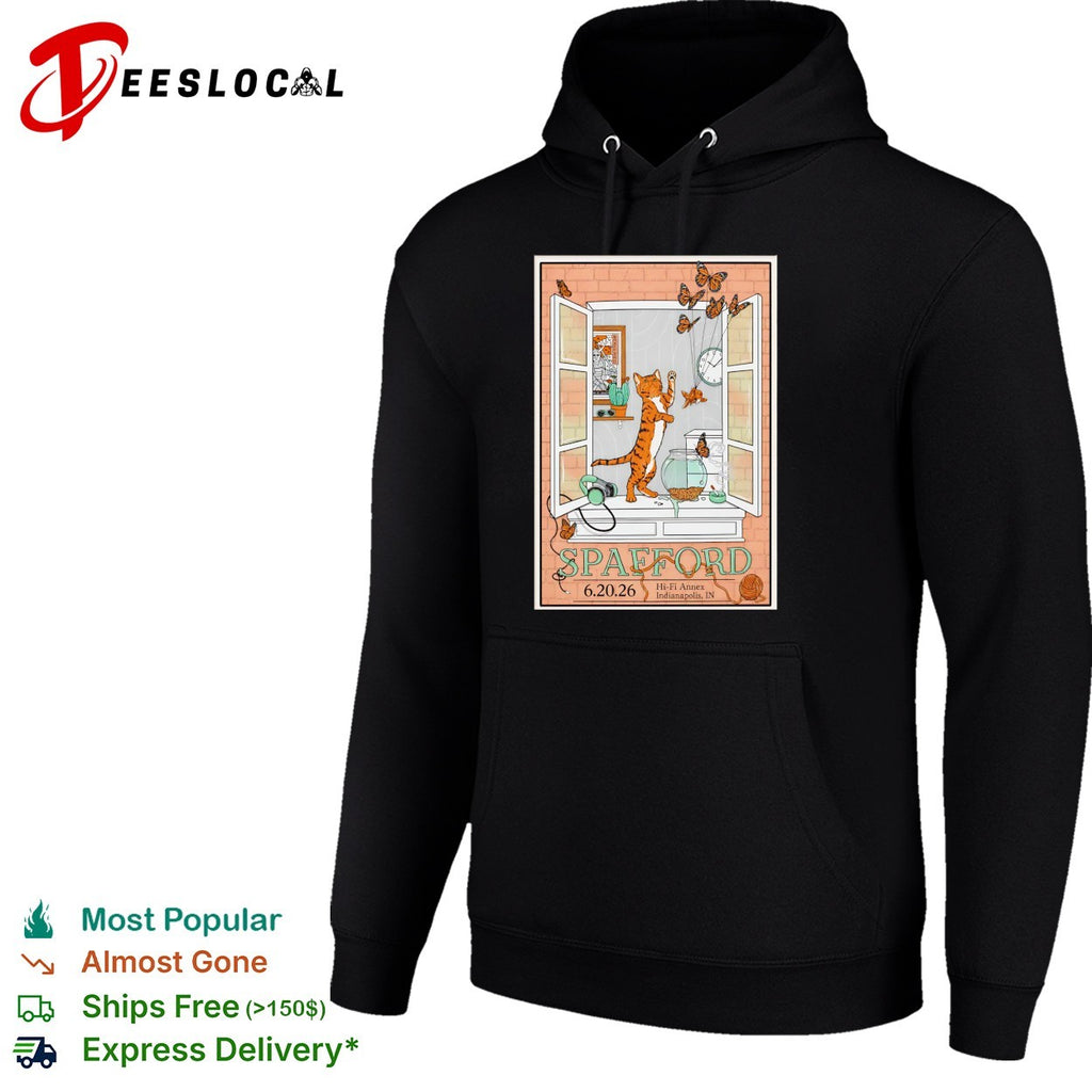 Spafford cat window Indianapolis poster shirt