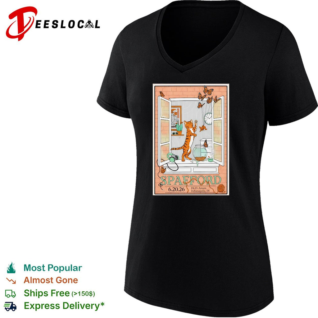Spafford cat window Indianapolis poster shirt
