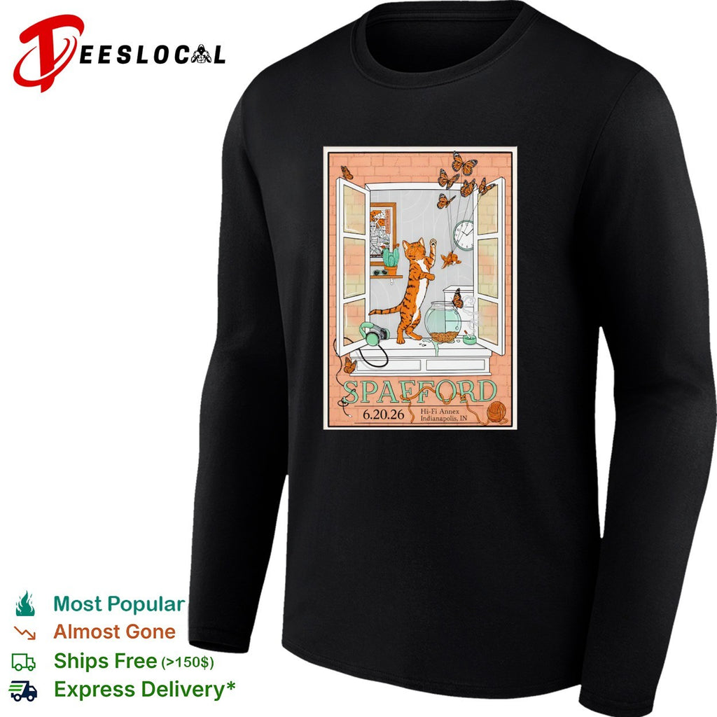 Spafford cat window Indianapolis poster shirt