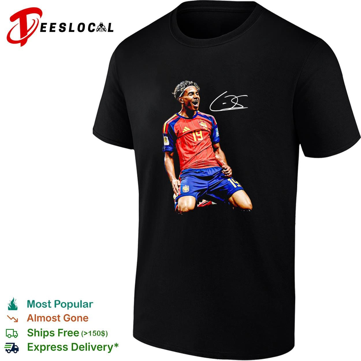 Spain soccer player number 19 celebrating shirt