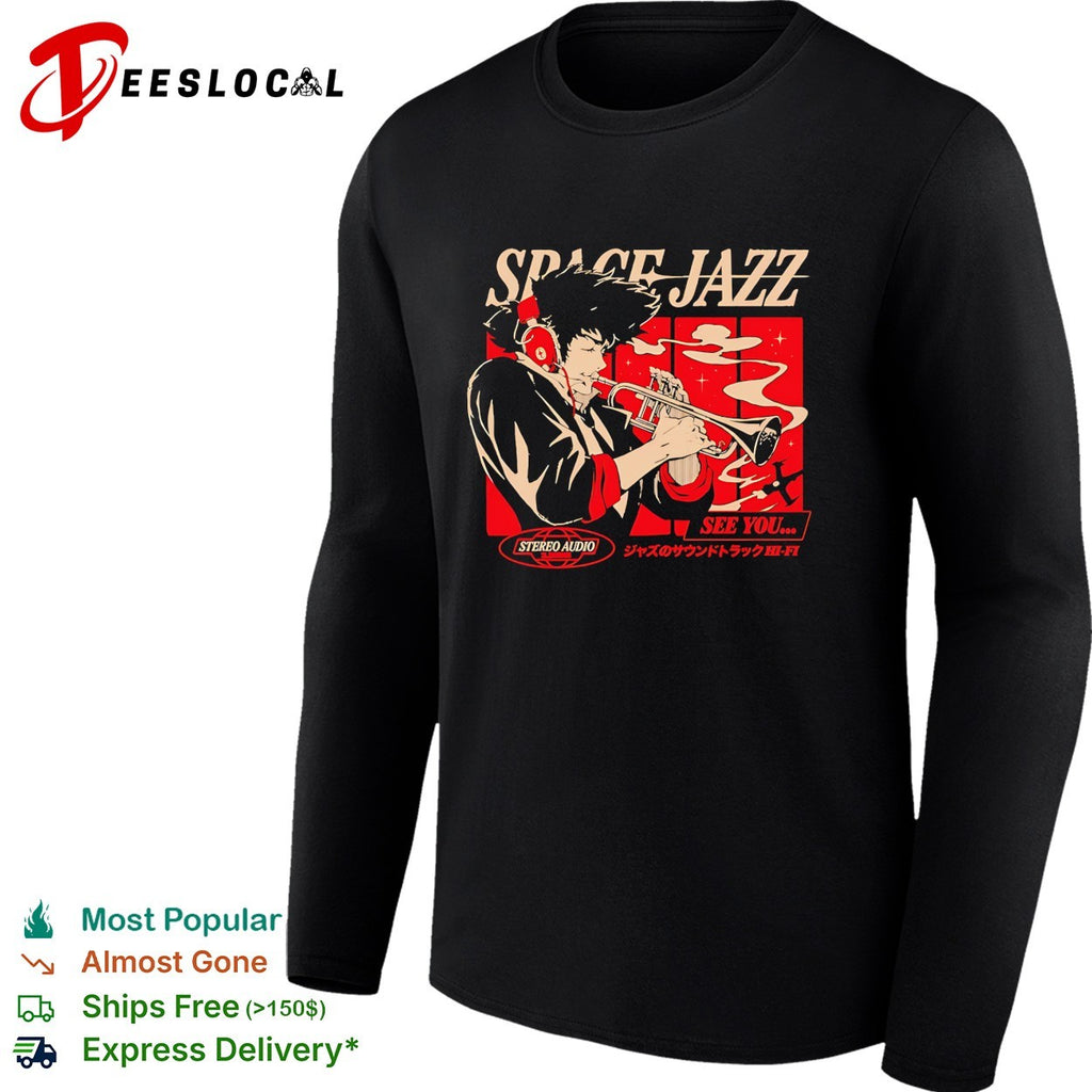 Spike Spiegel Cowboy Bebop Space Jazz See You Stereo Audio 1998 Jazz Soundtrack shirt
