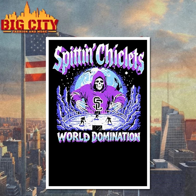 Spittin Chiclets World Domination skeleton shirt