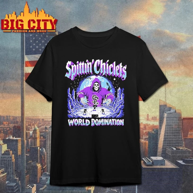 Spittin Chiclets World Domination skeleton shirt
