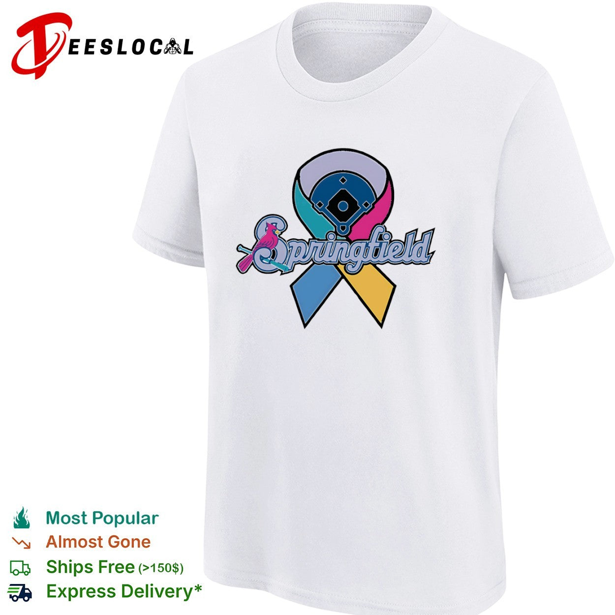 Springfield Cardinals awareness ribbon baseball team shirt
