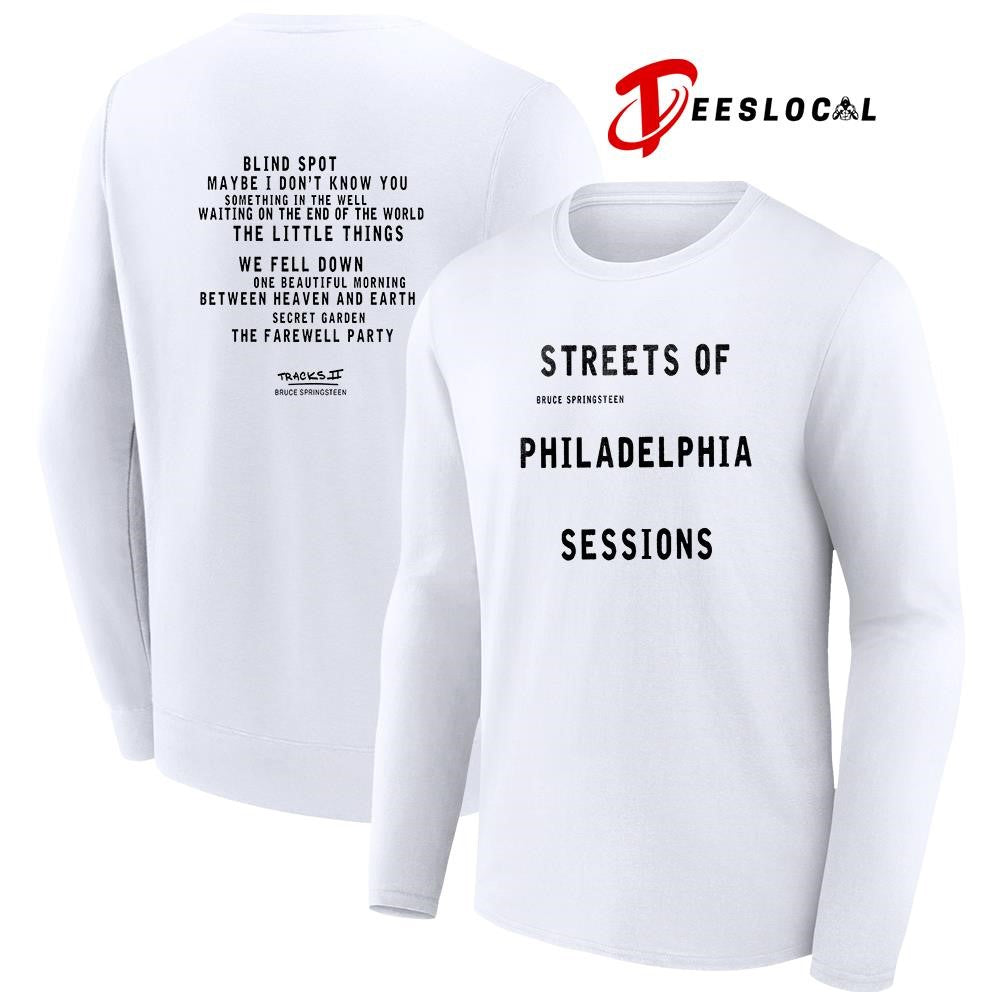 Springsteen streets of Philadelphia sessions tracklist text shirt