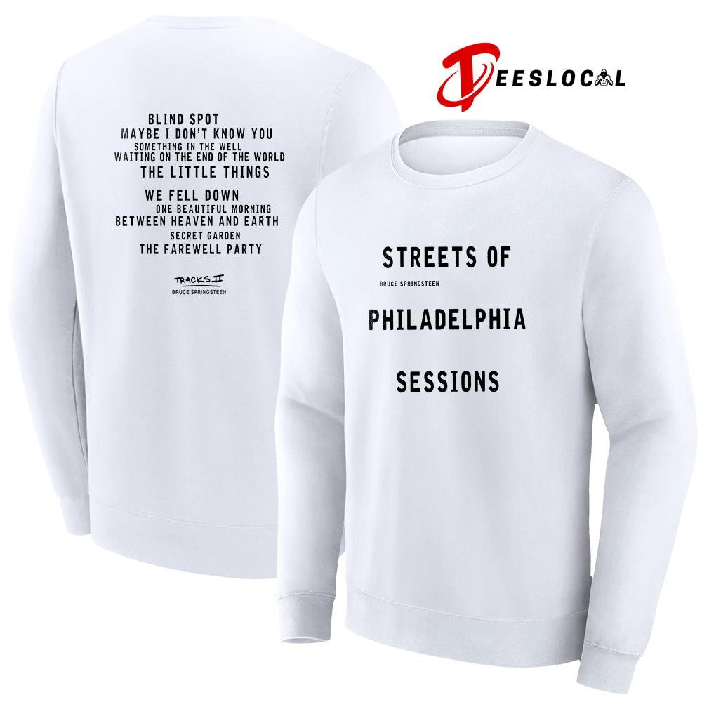 Springsteen streets of Philadelphia sessions tracklist text shirt