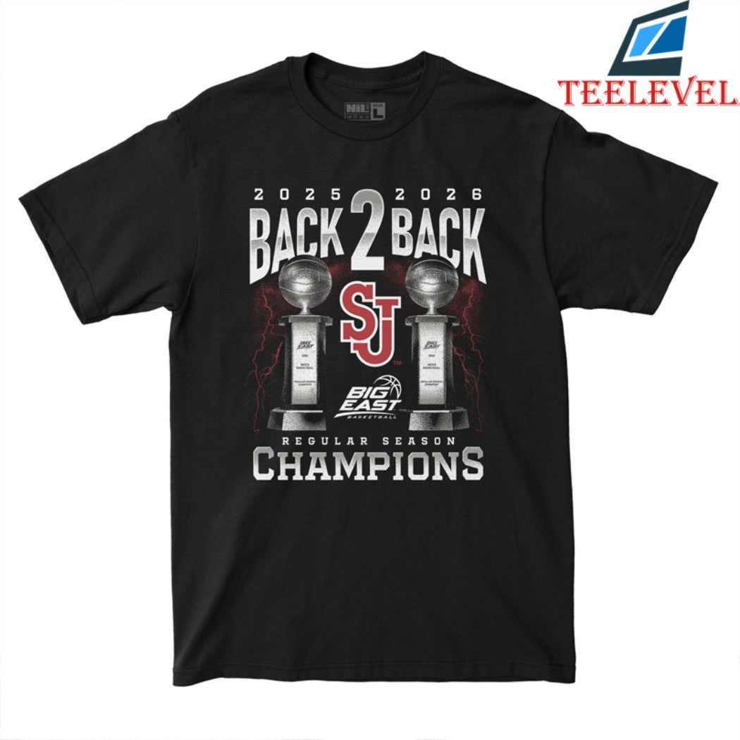 St John’s Red Storm Big East Back-To-back Regular Season Champions 2025 2026 Trophies T-shirts