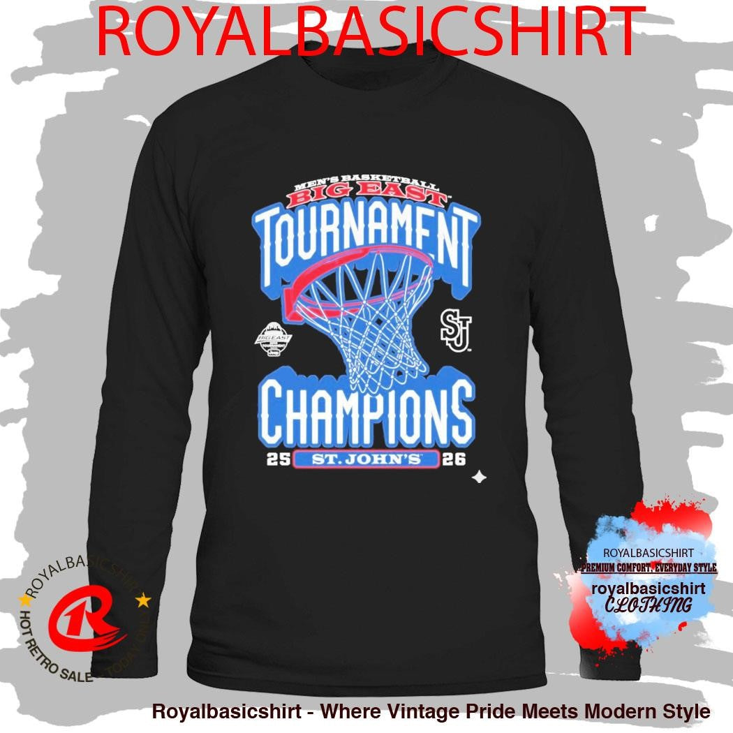 St John’s Red Storm Men’s Basketball 2026 Big East Tournament Champions Locker Room T-Shirt