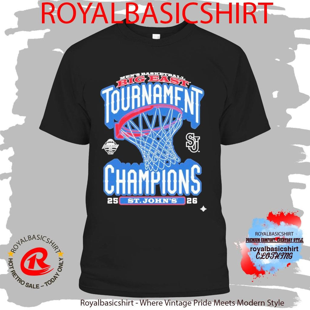 St John’s Red Storm Men’s Basketball 2026 Big East Tournament Champions Locker Room T-Shirt