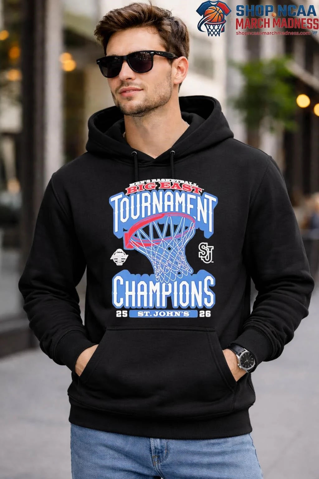 St John’s Red Storm Men’s Basketball 2026 Big East Tournament Champions T-Shirt St John’s Red Storm