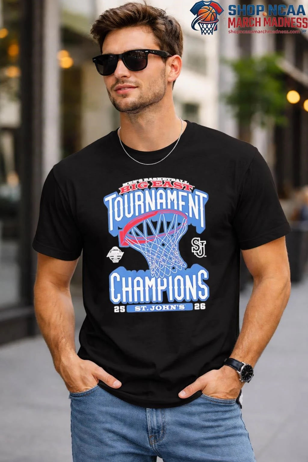 St John’s Red Storm Men’s Basketball 2026 Big East Tournament Champions T-Shirt St John’s Red Storm