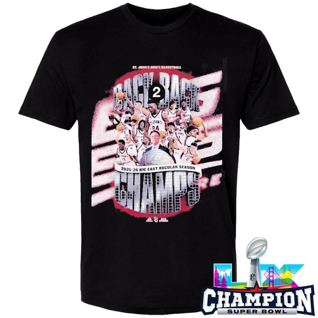 St John’s Red Storm Men’s Basketball Back To Back 2025 2026 Big East Regular Season Champions Shirt