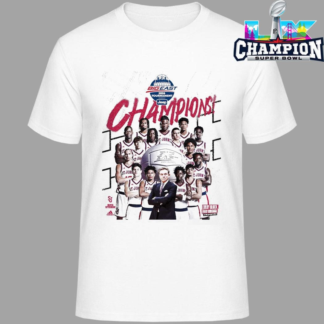 St John’s Red Storm Men’s Basketball Back To Back 2026 Big East Tournament Champions Shirt