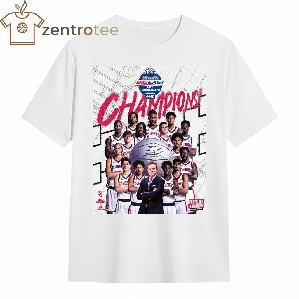 St John’s Red Storm Men’s Basketball Back To Back 2026 Big East Tournament Champions tee